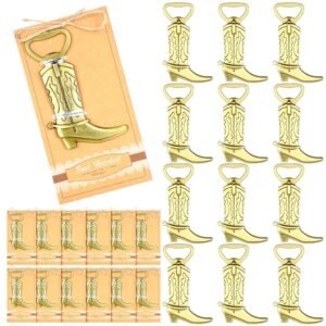 12 Pcs Cowboy Boot Bottle Openers - Stainless Steel for Wedding, Birthday, Anniversary - Bronze