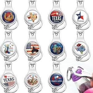 12 Sets Texas Souvenirs Gifts Texas Multi Function Bottle Opener Nail Clipper Keychain Gifts for Traveler Souvenir Men Women Party Supplies