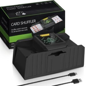 2 Decks Fully Automatic Card Shuffler, USB-C One-Click Start, Low Noise, Rapid Shuffling Automatic Electric Shuffler, Playing Cards, Texas Hold'em, Poker, Home Card Games,...