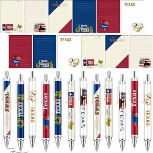 24 Pcs Texas Notepads with Pens Cute Self Stick Notes Pens Gifts Set for Lover Sticky Notes Ballpoint Bulk for Traveler Birthday Christmas Party Gifts(red, Blue)