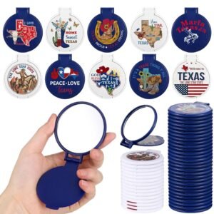 30 Pcs Texas Souvenirs Gifts Texas City Compact Mirror Bulk Pocket Folding Makeup Mirror Employee Appreciation Gifts for Women Coworker