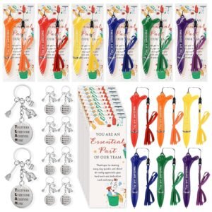 36 Sets Housekeeping Appreciation Gift Thumbs up Pens Team Keychains Thank You Cards Christmas Favors Inspirational Gift