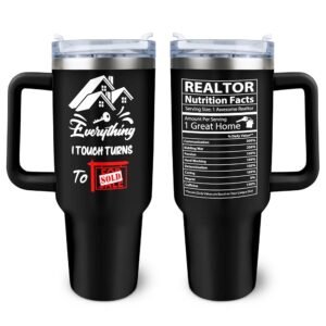 40oz Tumbler with Handle and Straw, Realtor Gifts for Women Men, Closing Gifts for Realtors, Real Estate Agent Gift, Gift for a Real Estate Agent at Closing
