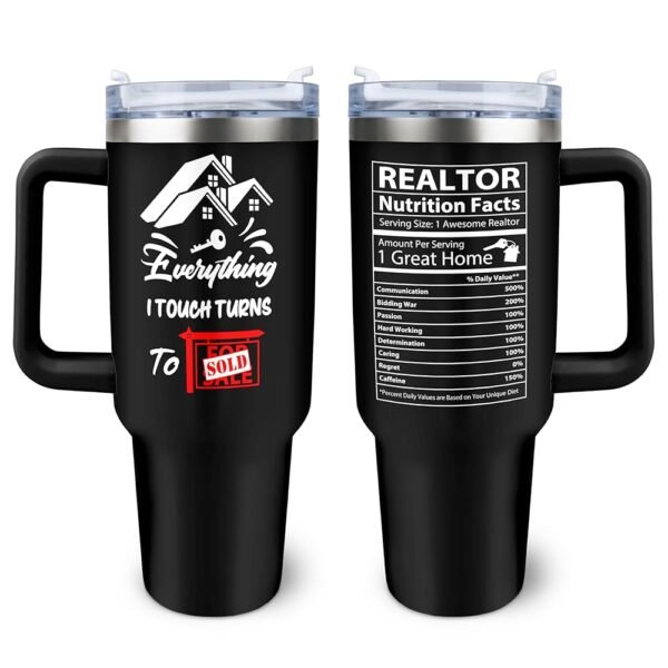 40oz Tumbler with Handle and Straw, Realtor Gifts for Women Men, Closing Gifts for Realtors, Real Estate Agent Gift, Gift for a Real Estate Agent at Closing