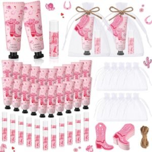 48 Sets Cowgirl Party Favors Western Theme Party Gifts for Guests Disco Cowgirl Boots Bachelorette Baby Bridal Shower Gifts Include 48 Hand Cream and 48 Lip Balm Bulk for Last...