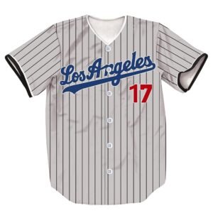 5/17/50 Stripes Baseball Jersey Short Sleeve Button Shirts for Fans
