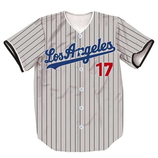 5/17/50 Stripes Baseball Jersey Short Sleeve Button Shirts for Fans