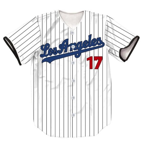5/17/50 Stripes Baseball Jersey Short Sleeve Button Shirts for Fans
