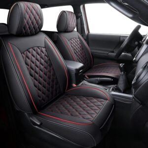 Aierxuan Toyota Tacoma Car Seat Covers Custom Fit 2005-2025 TRD Pro Magnetic Gray Trail Edition SR Double Cab Pickup Truck Waterproof Leather Full Seat Cushions(Full Set,...