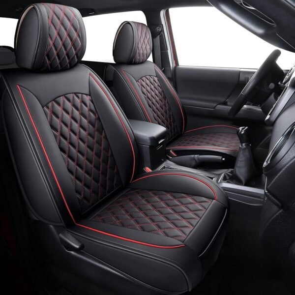 Aierxuan Toyota Tacoma Car Seat Covers Custom Fit 2005-2025 TRD Pro Magnetic Gray Trail Edition SR Double Cab Pickup Truck Waterproof Leather Full Seat Cushions(Full Set,...