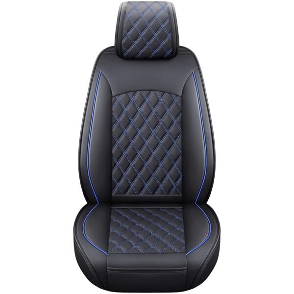 Aierxuan Toyota Tacoma Seat Covers Custom Fit 2005-2025 TRD Off-Road Overlanding Concept SR5 Double Cab Pickup Truck Waterproof Leather Front Car Cushions(2 PCS Front,Black-Blue)