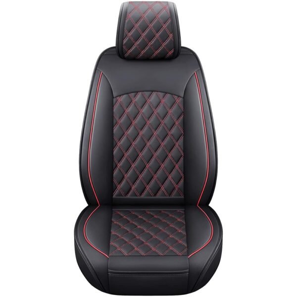Aierxuan Toyota Tacoma Seat Covers Custom Fit 2005-2025 TRD Pro Army Green Trail Edition SR Double Cab Pickup Truck Waterproof Leather Front Car Cushions 2 PCS Front Black-Red