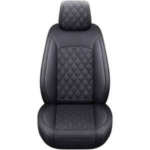 Aierxuan Toyota Tacoma Seat Covers Custom Fit 2005-2025 TRD Pro Magnetic Gray Limited SX Package Double Cab Pickup Truck Waterproof Leather Front Car Cushions(2 PCS Front, Black)
