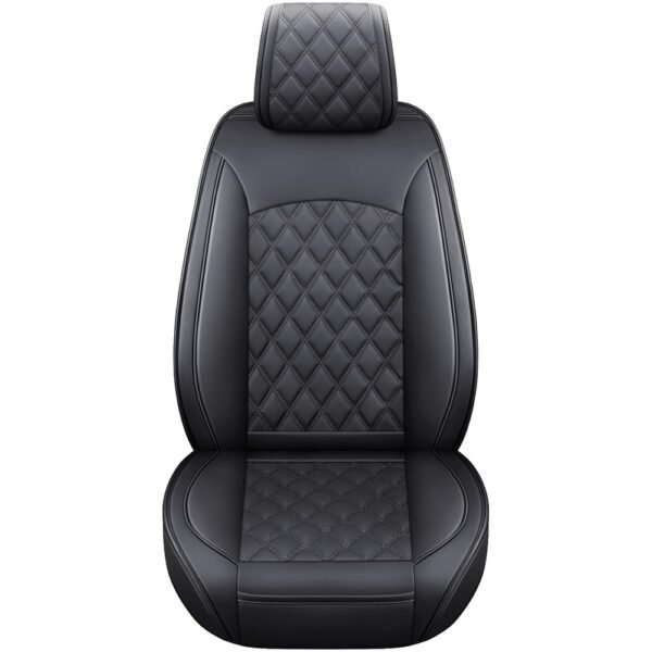 Aierxuan Toyota Tacoma Seat Covers Custom Fit 2005-2025 TRD Pro Magnetic Gray Limited SX Package Double Cab Pickup Truck Waterproof Leather Front Car Cushions(2 PCS Front, Black)
