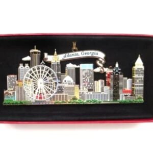 Atlanta Georgia Brass Christmas Ornament City Skyline Ferris Wheel