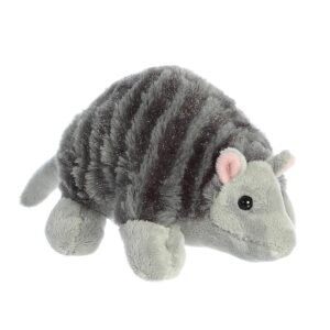 AuroraÂ® Adorable Mini Flopsieâ„¢ Armadillo Stuffed Animal - Playful Ease - Timeless Companions - Gray 8 Inches