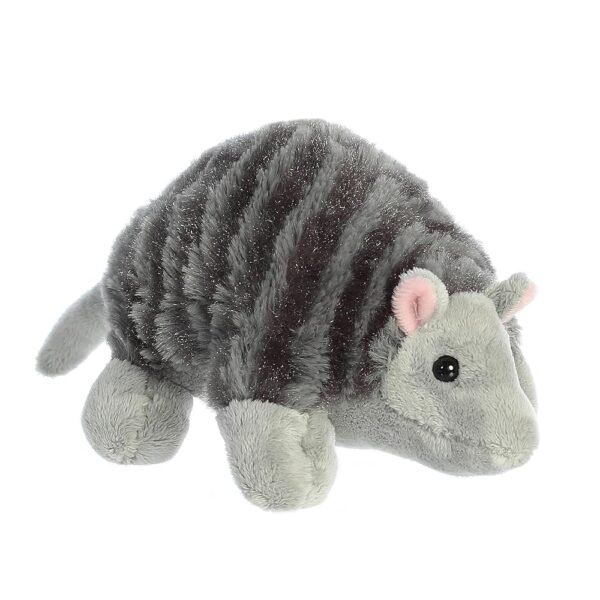 AuroraÂ® Adorable Mini Flopsieâ„¢ Armadillo Stuffed Animal - Playful Ease - Timeless Companions - Gray 8 Inches