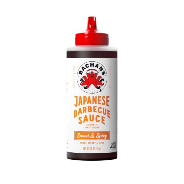 Bachan's - Japanese Barbecue Sauce - Hot & Spicy, 16 Oz, Small Batch, Non GMO, No Preservatives, Vegan and BPA free. Condiment for Wings, Chicken, Beef, Pork, Seafood, Noodle...