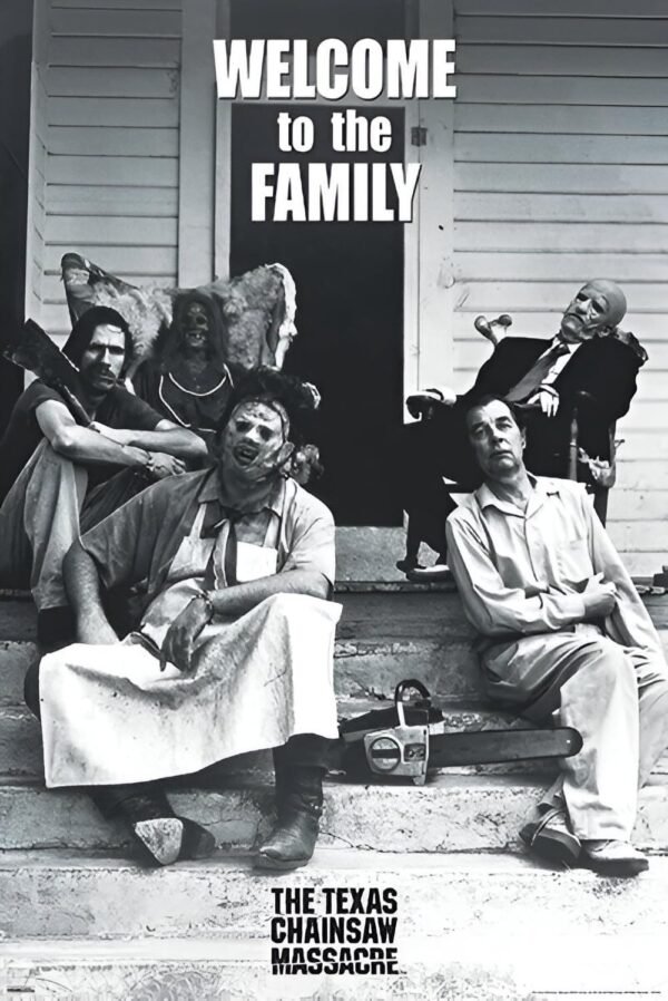 BUY ART FOR LESS Officially Licensed Texas Chainsaw Massacre - Welcome To The Family Art Poster - 24 x 36 Inch - Decorative Print - Poster Paper - Ready to Frame