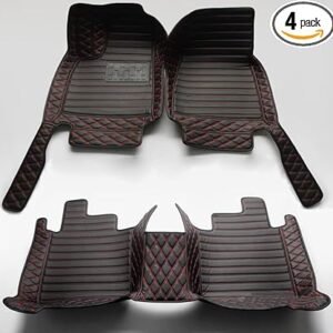 Car Floor Mats for BMW 1 2 3 4 5 6 7 8 Series X1 X2 X3 X4 X5 X6 i3 i4 i8 iX Z4 Custom Leather Truck Floor Coupe Sedan SUV Liners Pads Full Coverage All Weather Carpets (Black...