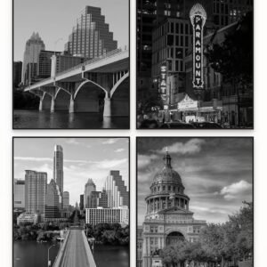 Carobel Designs Austin Texas Black and White City Prints, Austin Texas Wall Art, Austin Texas Home, Austin Skyline Wall Art, Austin Artwork, Austin Print, Austin Art (BW 8x10)