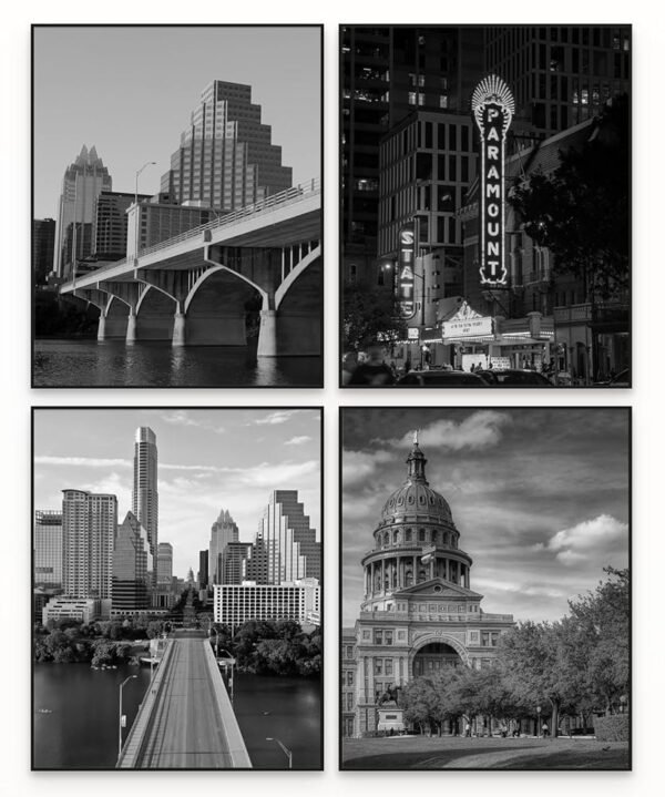 Carobel Designs Austin Texas Black and White City Prints, Austin Texas Wall Art, Austin Texas Home, Austin Skyline Wall Art, Austin Artwork, Austin Print, Austin Art (BW 8x10)