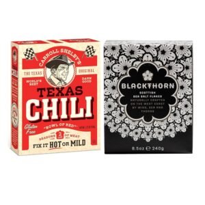 Carroll Shelby’s Texas Chili Kit + Blackthorn Scottish Sea Salt Flakes Bundle – Authentic Chili Flavor with Gourmet Finishing Salt