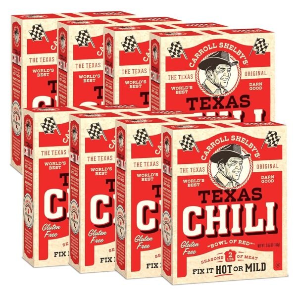 Carroll Shelby's Original Texas Brand Chili Kit 3.65oz Box (Pack of 8)