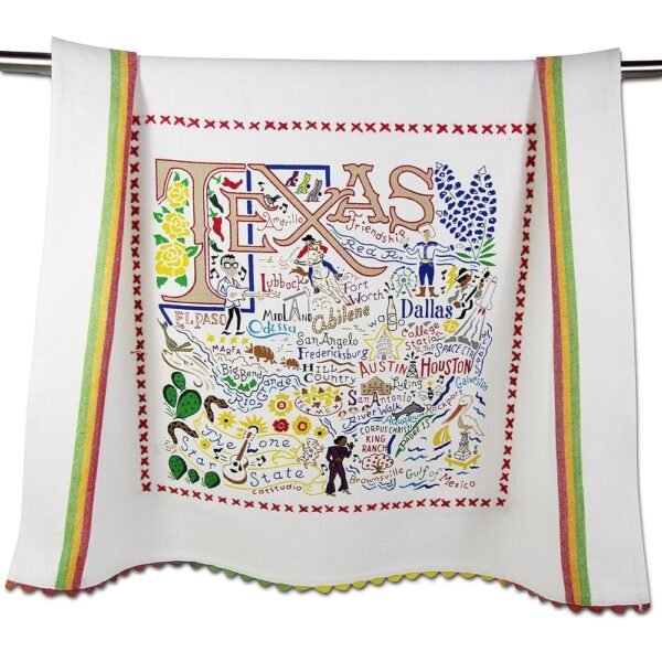 Catstudio Texas Dish Towel - U.S. State Souvenir Kitchen and Hand Towel, Perfect Tea Towels for Texas Lovers, Travel Souvenir, Housewarming Gifts, Couple Gifts