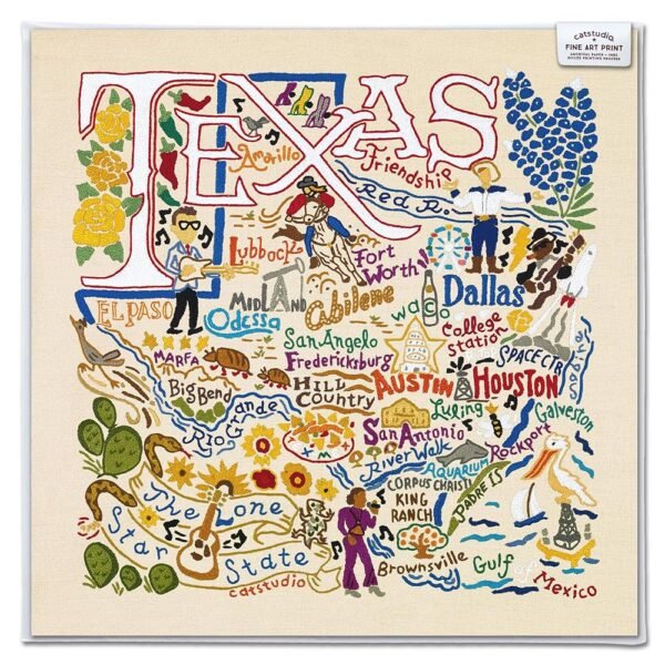Catstudio Texas Fine Art Print - 8x8 | Geography Inspired Gallery Wall Art