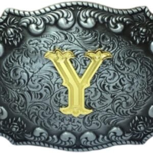 COOLLA Belt Buckle for Men- Initial Letters ABCDEFG to Z Western Rodeo Texas Cowboy Large Belt Buckles