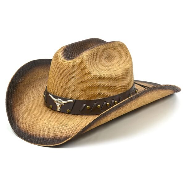 Cowboy Hat for Women and Men - Straw Cattleman Crease Western Hats with Upgrade 4 inches Shapeable Wide Brim