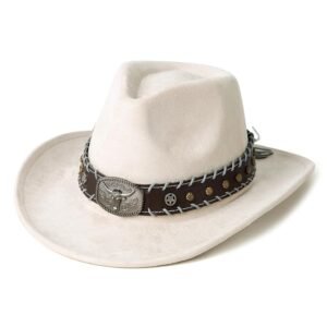 Cowboy Hats for Men Women Wide Brim Cowgirl Fedora Hat