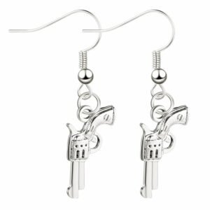 Cowgirl Western Earrings Boho Charm Texas Boots Cowboy Hat Cattle Head Bull Gun Antique Silver Plated Cool Dangle Drop Earrings for Women Country West Style Fashion Jewelry Gifts