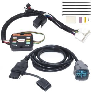 Custom Fit Vehicle 4 Way Flat Trailer Wiring Harness, Compatible with 2012-2015 Honda Pilot, OEM Factory Tow Package Required