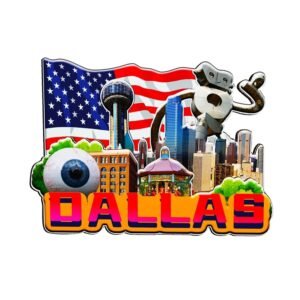 Dallas Texas USA Magnet Fridge Magnet Wooden 3D Landmarks Travel Collectible Souvenirs Decoration Handmade -1551