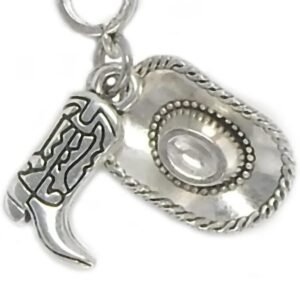 Dangle Cowboy Hat and Boot Charms Bead for Bracelets