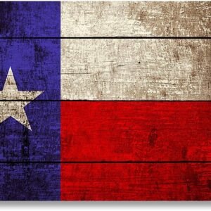 DECORARTS - Rustic Texas State Flag Wall Art, Made in USA, Archival Canvas Giclee Print, Gallery Wrapped Stretched Canvas, Vintage Farmhouse Patriotic Home Decor, Ready to Hang