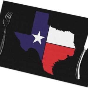 Dujiea Texas Flag Set of 6 Placemat, Durable Placemats for Kitchen Table Washable Heat Stain Resistant Anti-Skid Table Mat for Dining Kitchen Restaurant Table, 12 X 18 Inch