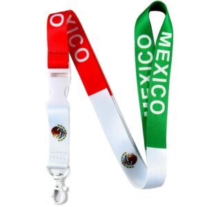 EASTEX Mexico Flag Lanyard Keychain - Mexican Lanyards for Keys Badge - ID Card Holder Keychain - Llaveros Para Llaves