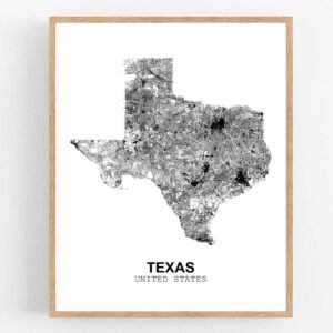Eleville 8X10 Unframed Texas United States Country View Abstract Road Modern Map Art Print Poster Wall Office Home Decor Minimalist Line Art Hometown Housewarming wgn200