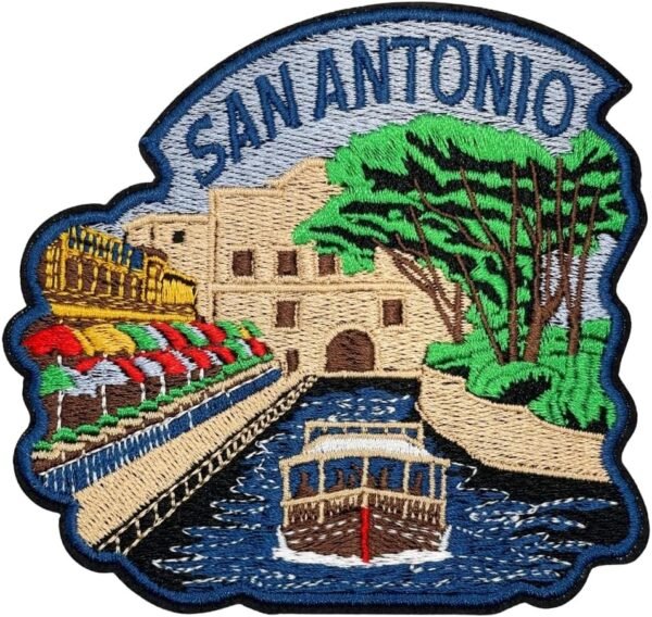 EMBROBOF Proud San Antonio Texas Patch – 3.75 inches, Cool Texas Iron On Patch – Embroidered State Travel Patches for Backpacks