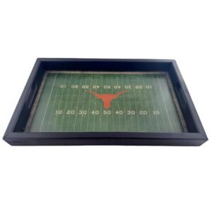 Fan Creations University of Texas Longhorns Football Field Tray - Distressed Wood, Team Logo Decorative Gameday Server with Handles for Food & Drink - Tabletop Organizer- Show...