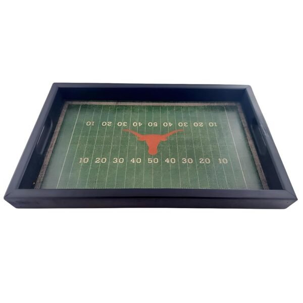 Fan Creations University of Texas Longhorns Football Field Tray - Distressed Wood, Team Logo Decorative Gameday Server with Handles for Food & Drink - Tabletop Organizer- Show...