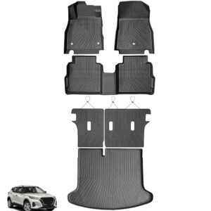 Floor Mats for Nissan Kicks 2018-2024(ONLY Fit 5 Seat), Custom Fit Floor Liners & Backrest Mat & Cargo Liner, Kicks S SV SR SR Premium Package Midnight Edition Floor Mats,...