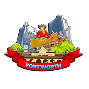 Fort Worth Texas USA Magnet Fridge Magnet Wooden 3D Landmarks Travel Collectible Souvenirs Decoration Handmade -1431