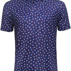 Funky Golf Polo Shirt Mens Performance 4 Way Stretch Quick Dry UPF 50 Polyester Print Short Sleeve Polo Tshirt