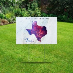 Galaxy Stars Deep in The Heart of Texas Yard Signs with Stakes 12x18 Inch Universe Space Solar' System Funny Yard Sign for Graduations Real Estate Outdoor Decoration