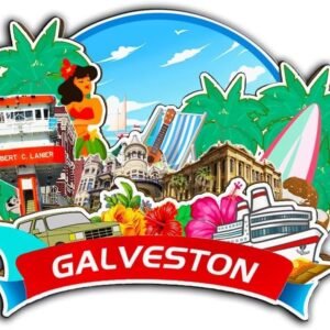 Galveston Texas USA Magnet Fridge Magnet Wooden 3D Landmarks Travel Collectible Souvenirs Decoration Handmade -3792