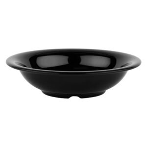 GET B-167-BK Melamine Narrow Rim Fruit/Dessert Bowl, 16 Ounce, Black (Set of 12)